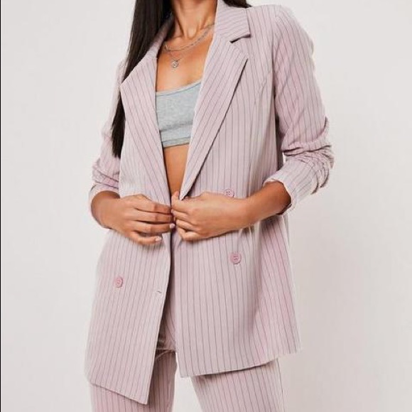 Missguided pink pin stripe blazer - Picture 1 of 5